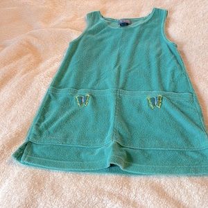 Dress, size 5, greenish blue, terrycloth.